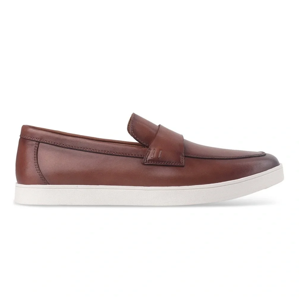 Alfani Men’s Callumm Leather Slip-On Saddle Loafers- Size 10.5 - Burnt Copper